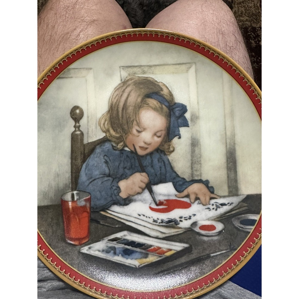 1987 Edwin Knowles Valentine's Day  Plate W/COA 4th in Childhood Holiday Memorie